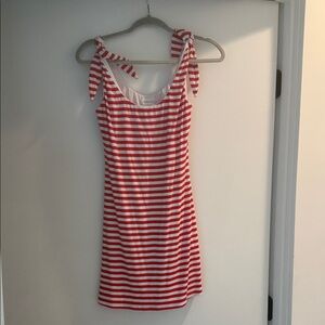 Lovers + Friends Red and White Striped Dress